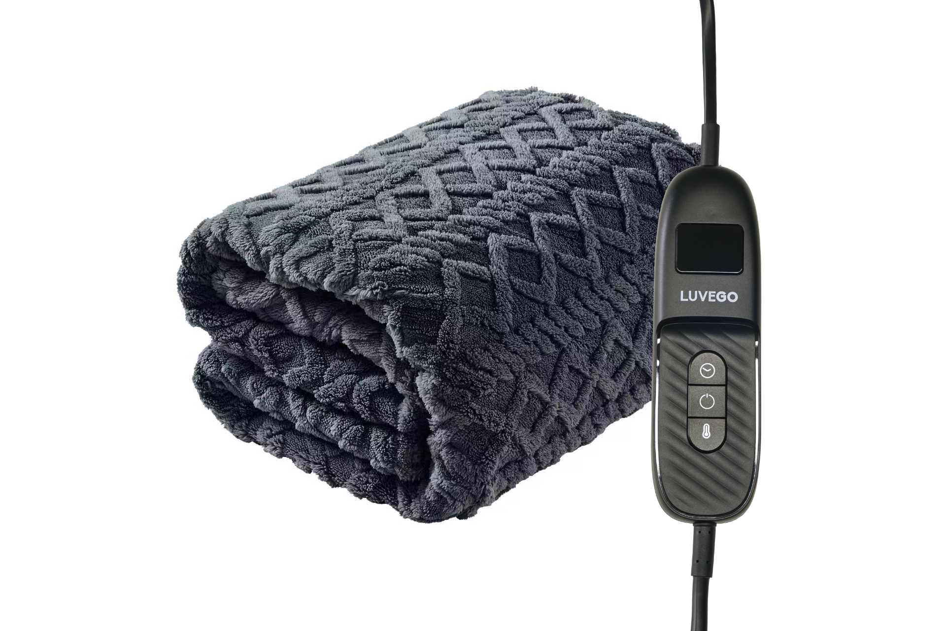 Luvego - Elektrische Bovendeken - 180x130CM - Grijs