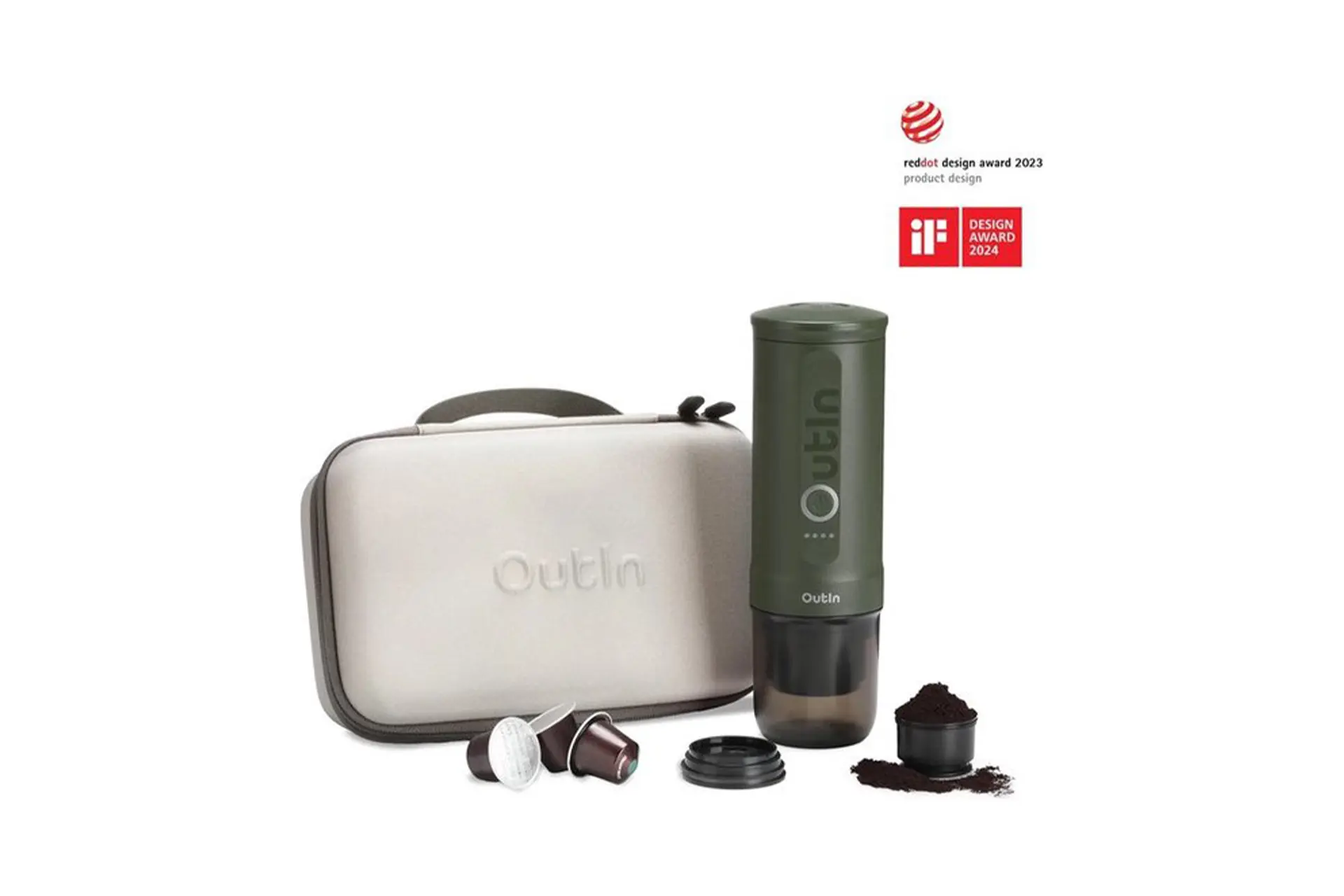 Espressomachine Nano groen met Travel kit